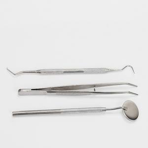 Juego de Tres Piezas Dentales de Acero Inoxidable, Espejo Bucal, Sonda, Pinzas, Herramientas de Cuidado Bucal para Uso Doméstico, Certificación CE Clase I - Product Image 1