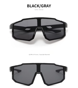 แว่นกันแดดโพลาไรซ์แบบชิ้นเดียวสำหรับเล่นกีฬา สำหรับผู้ชายและผู้หญิง ป้องกันลม แว่นตาขี่จักรยานพร้อมกรอบ PC - Product Image 6