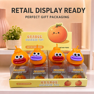 Jouet Squishy Anti-Stress à Rebond Lent, à Presser, avec Expressions Créatives, Drôles, Mignonnes et Originales, en Forme de Bâtiment Orange - Product Image 5