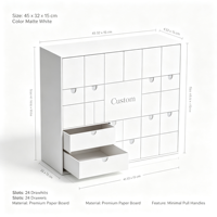 Boîte de calendrier de l'avent blanche personnalisée, boîte en papier multi-tiroirs pour un cadeau de style naturel pour les fêtes
