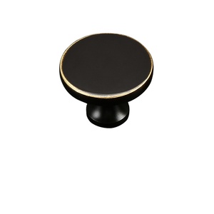 Elegant Gold-Black Brass Door Handles for Modern Cabinets Wardrobes-Single-Hole Installation for Bedrooms Bathrooms Hotels - Product Image 1