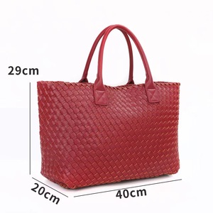 Sac fourre-tout grande capacité en toile tressée vegan, sans bretelles, style influenceur et célébrité, directement de l'usine, pour <span class=keywords><strong>femme</strong></span> - Product Image 1