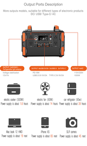 Estación Solar Portátil T11 10000W, Batería LiFePO4 de Alta Capacidad 1008Wh, Salida de Onda Sinusoidal Pura, Linterna, Arrancador de Emergencia para Automóvil - Product Image 3