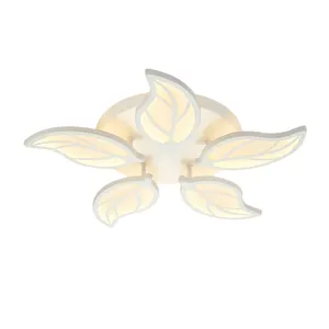 Dimmable Remote Control 1/5 petals 80W LED Lotus Chandelier Lamps For Living Room Ceiling Light