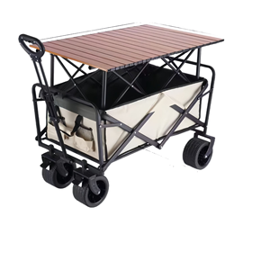 2025 katlanabilir aile vagon Camping siyah bej römork ile sıcak açık arabası tankı tekerlekler için kamp plaj bahçe programı - Product Image 6