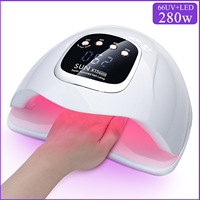 Professionnel Bleu Violet/Rouge Lumière Uv Gel Led Lampe À Ongles 280 Watt Sèche-Ongles Uv Led Lampe Sun x5 Plus Pour Ongles