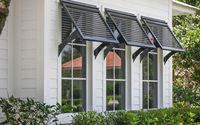 AS2047 revêtement en poudre aluminium bahama volets extérieur manuel persiennes bahama obturateur auvent fenêtre ombrage extérieur noir blanc