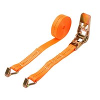 Sangle d'arrimage à cliquet pour cargaison, 5 tonnes, 10 m, 2 pouces, polyester, robuste, double crochets en J