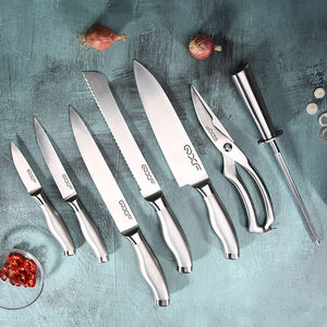 QXF Juego de cuchillos de cocina con mango hueco de acero inoxidable de 15 piezas con soporte de madera RTS - Product Image 2