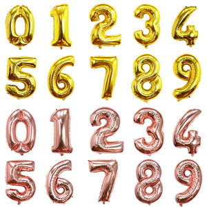Ballons en aluminium numérotés de 0 à <span class=keywords><strong>9</strong></span>, 16, 32, 40 pouces, emballés individuellement, pour fête d'anniversaire - Product Image 3