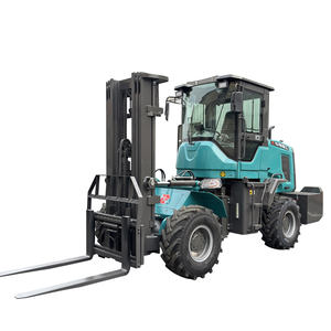 Chariot élévateur tout terrain 3.5t à quatre roues motrices Chariot élévateur tout-terrain à quatre cylindres pelleter les briques de <span class=keywords><strong>fourche</strong></span> en béton sur le site. - Product Image 5