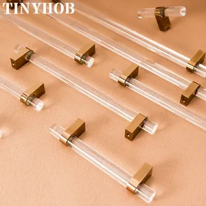 Acrylic + <strong>Rose</strong> <strong>Gold</strong> Solid Brass <strong>Knob</strong> for Furniture Handles and <strong>Knobs</strong> Kitchen Doors Cabinet <strong>Drawer</strong> in Funiture Pulls - Product Image 2