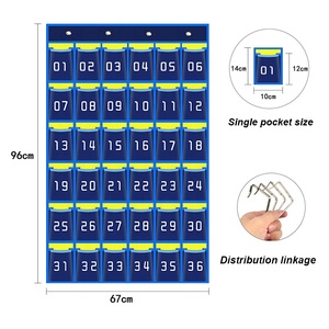 Nummerierter Taschenorganizer Wasserdichter Faltbarer Handy-Hängeorganizer Telefonhalter Aufbewahrungstasche Anpassbare Größen für Klassenzimmer - Product Image 2