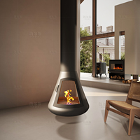 Poêle à bois électronique sans fumée pour villa, écologique, au charbon et à l'éthanol, 60 cm, cheminée suspendue