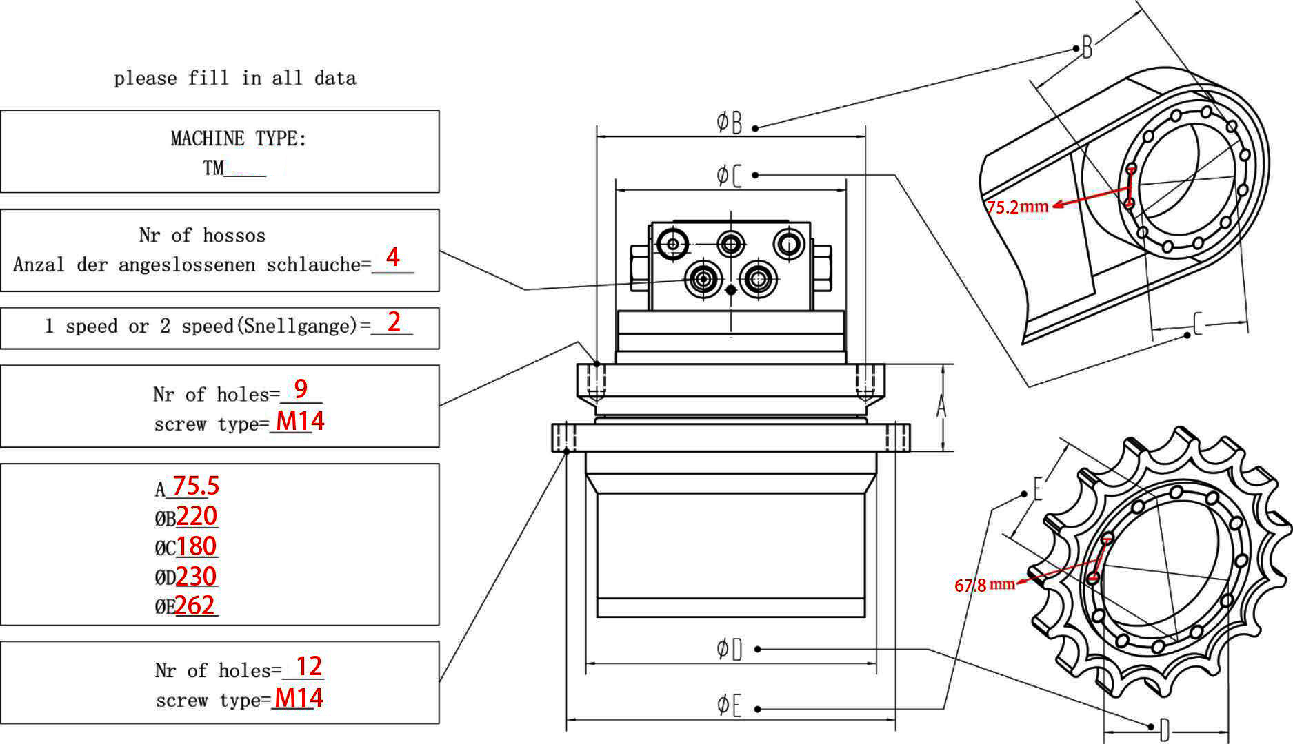 HITACHI ボールエンドミル　10本セット 4671390 TRAVELLING MOTOR ASSEMBLY FINAL DRIVE for HITACHI