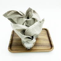 Décor à la maison naturel décor de table rustique pur lin français pierre lavé lin brodé serviettes nappes serviettes napperons