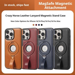 Étuis de téléphone en cuir pour tous les modèles d'iPhone, avec support magnétique et cordon, tout inclus - Product Image 1