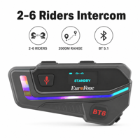 Headphone Bluetooth 5.1 ABS untuk Motor, Headset Helm Motor Nirkabel, Speaker dengan Fungsi Pengingat Tampilan Daya Baterai