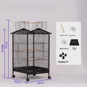 Jaula de Lujo para Loros con Cierre de Botón a Presión, Diseño Sólido, Embalaje en Caja - Villa Multifuncional Tres en Uno para Aves - Product Image 4