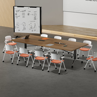 Table de conférence moderne en bois massif pour la maison, le bureau, la salle à manger, le salon, réglable, écologique, 10 places, mobilier commercial