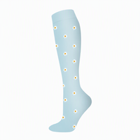 Nouvelles chaussettes de compression en nylon à imprimé végétal, absorbant la transpiration, pour la course, le yoga, la corde à sauter, les sports, chaussettes élastiques mi-mollet