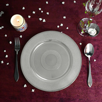 Assiettes de Présentation de Luxe en PP Doré de 13 pouces, Durables, pour Mariages, avec Motif Gravé, pour la Décoration de la Maison et la Présentation des Plats