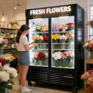 Vitrina Refrigerada Vertical de Tres Puertas para Exhibición Floral, Refrigerador Comercial para Conservación de Flores Frescas - Product Image 5
