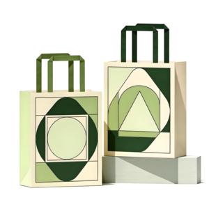 Bolsas de Papel con Estampado Geométrico Ecológicas en Oferta, Asas de Mano, Acabado Mate, para Boutique, Comercio Minorista, Embalaje de Regalos Artesanales - Product Image 1