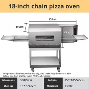 Pizza Baking Oven 18/15/1412 Inch Gas Electric Impingement Single Or Double Conveyor Belt Pizza Oven Automatic Pizza Tunnel Oven