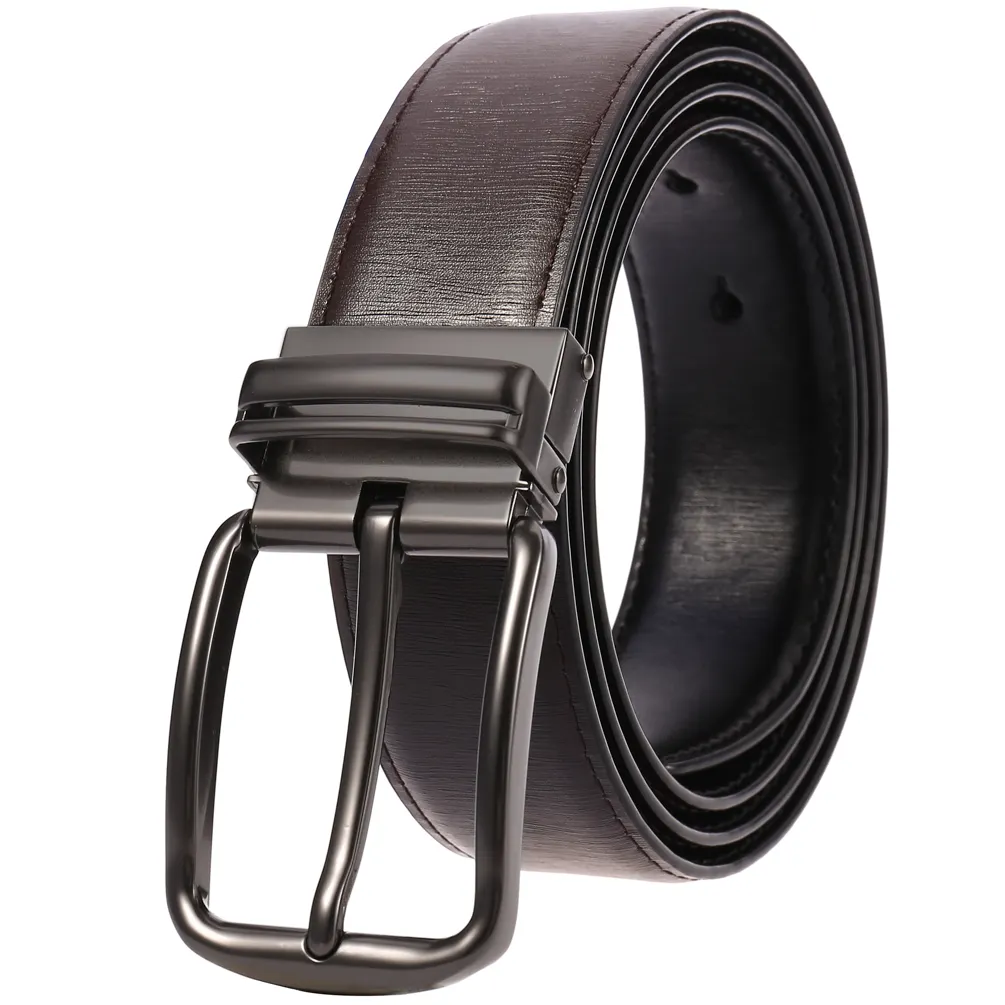 Custom Genuine Leather Men's Pin Buckle Belt Ratchet Belt LY35-3950-2