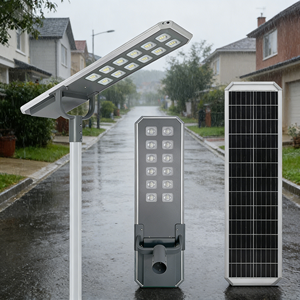 Lampadaire solaire tout-en-un étanche IP65 200W, lampe solaire intégrée pour une utilisation en extérieur dans les jardins, les routes, les paysages - Product Image 1