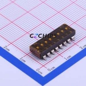 219-8LPST DIP Switch SMD-16P,6.7x21.8mm Switch Flat Toggle, Groove Type Single Pole Single Throw 8 2.54mm - Product Image 1