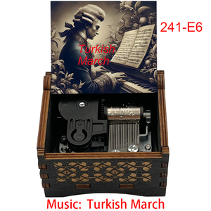 Caja de música de cuerda de madera de marzo turco de melodía famosa 18 notas Clockwork recuerdo especial concierto Fans regalos de navidad - Product Image 6