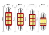 Ampoule LED sans erreur CANBUS C5W Festoon 31/36/39/41mm 4014 12SMD 12V 6000K Lampe de lecture de porte intérieure de voiture Lampes de coffre