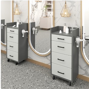 3-Drawer Rolling Hair Styling Station Mobile Beauty <strong>Trolley</strong> Salon <strong>Trolley</strong> Cart with Wheels and Hot Tools Holder - Product Image 6