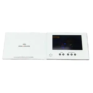 Thiết Kế Thời Trang Giấy Album Ảnh Kỹ Thuật Số 7 Inch Màn Hình LCD Âm Nhạc Thẻ Kinh Doanh Video Trắng LCD Tài Liệu Cho Quà Tặng Đám Cưới