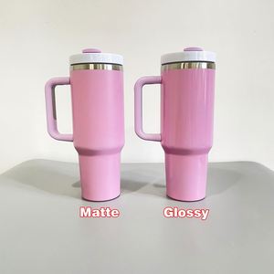 Tasses à sublimation vierges, gobelets de voyage en acier inoxydable, gobelets brillants et mats, gobelet de 40 oz avec poignée, tasse de camping en plein air - Product Image 2