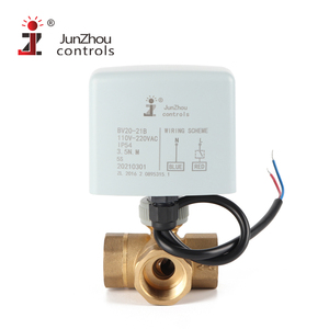 Válvula de Bola Eléctrica de Latón de 3 Vías, Calibre 3/4 Pulgadas, AC220v DC12V DC24V Dn20, para Sistema de Aire Acondicionado Central - Product Image 1