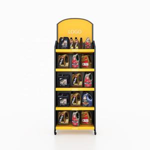 Espositore per lubrificanti per prodotti con olio lubrificante per motori mobili con supporto libero in metallo di vendita calda diretta con ruota - Product Image 1