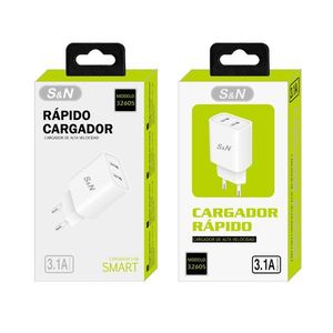 S&N เครื่องชาร์จ USB คู่ 3.1A อะแดปเตอร์ติดผนังชาร์จเร็ว - Product Image 1