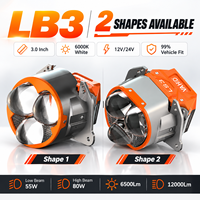 Promotion : Projecteur de phare LED Bi-LED triple faisceau de 3 pouces avec lentille laser pour la rénovation de phares automobiles