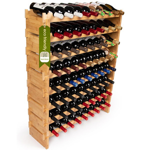 Estante para Vino de Bambú con Capacidad para 50 Botellas, Mueble para el Hogar - Product Image 1