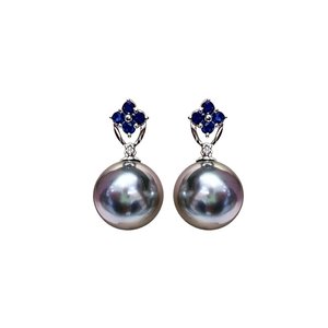 Bordures de bijoux vierges en or 18 carats, polies et brillantes, serties de diamants naturels éclatants et de saphirs profonds - Product Image 2