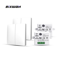 Vente d'usine SIXWGH, interrupteur intelligent sans fil WiFi 2,4G, 10A, 85-240V AC, 4 voies, ABS, télécommande auto-alimentée, sans batterie