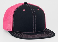 Casquette et chapeau à profil complet D-Series Polyester Blend Spandex Trucker Mesh Flat bill cap hat