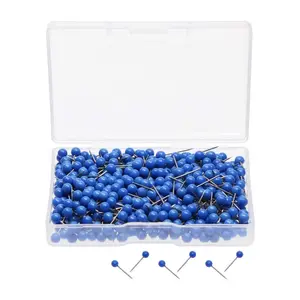 500pcs per pack 1/8 Inch Blue Color Ball Head Decorative Push Pins Map Thumb Tacks