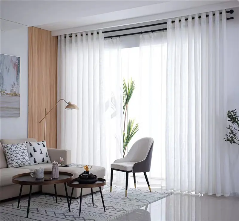Hot Sale Sheer Fabric for Living Room hotel classic Voile Sheer Curtain