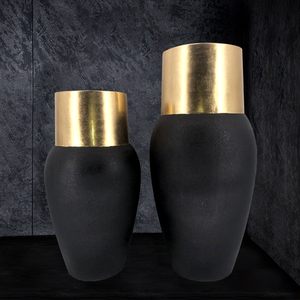 Florero de lujo negro y dorado para decoración del hogar Florero de piso Florero grande de <span class=keywords><strong>36</strong></span> pulgadas de alto - Product Image 6