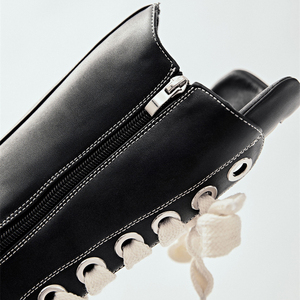 Nouvelles Bottes Montantes Plateforme Designer pour Femmes, Lacets et Fermeture Éclair, Baskets Sportives en <span class=keywords><strong>Cuir</strong></span> - Product Image 5