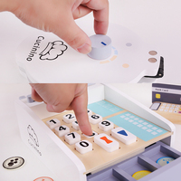 Caisse enregistreuse en bois UBM, jouet de simulation de magasin, ensemble de jeu avec scanner et monnaie, jeu de rôle Montessori, cadeau pour les enfants de 2 à 6 ans, bois massif sûr, mathématiques